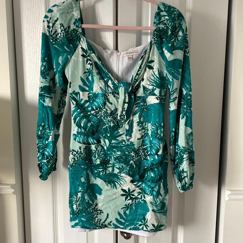Blue and green floral mini dress from guess